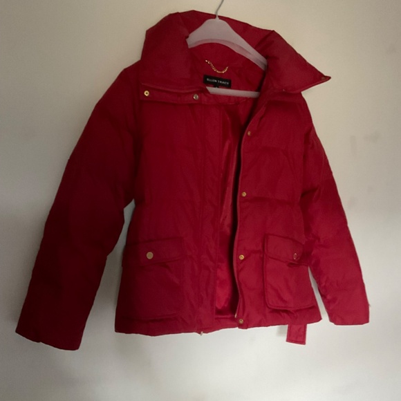 Ellen Tracy Red Down Puffer Jacket Size M - Picture 2 of 11